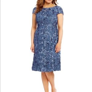 Alex Evenings Plus Size Cap Sleeve Lace Dress